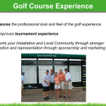 a slide titled golf course experience