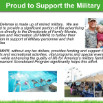 a slide titled proud to support the military