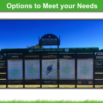 a slide on options to meet your needs with a picture of a golf scoreboard